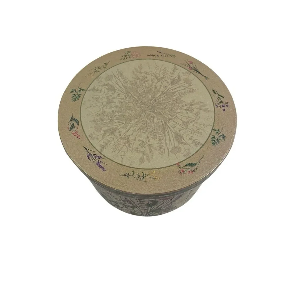 Revelations Round Keepsake Jewelry Trinket Storage Box Herbal Bouquet 9
